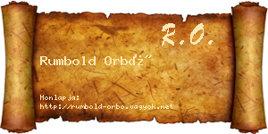 Rumbold Orbó névjegykártya